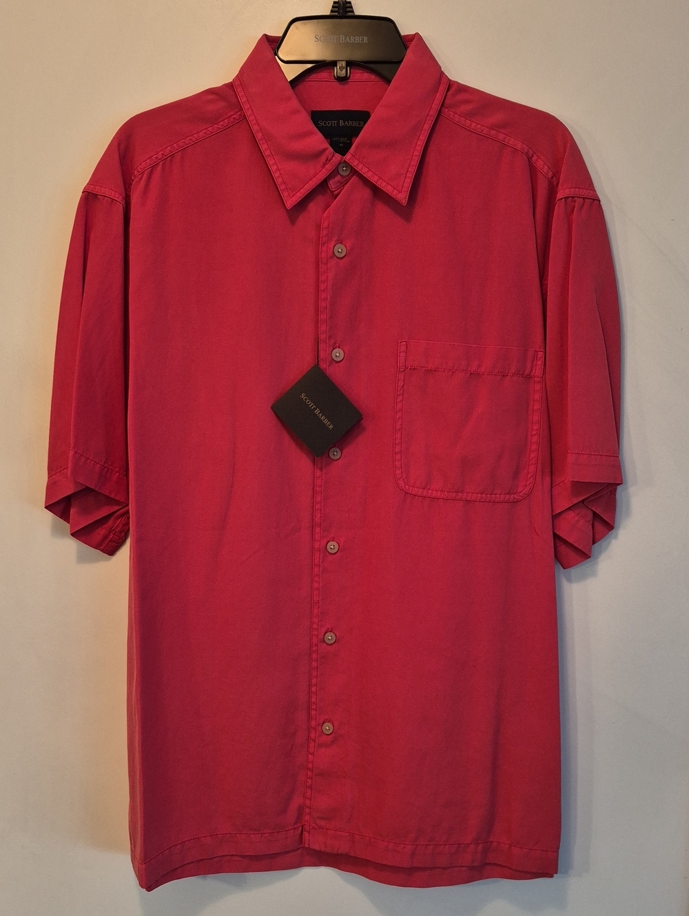 Scott Barber: Red Short-Sleeve Button-Up Shirt